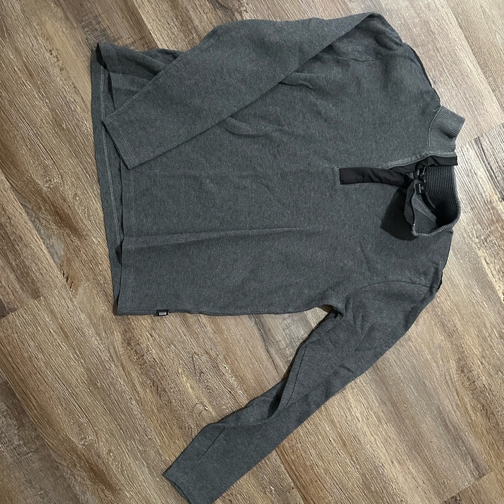 Hugo Boss Gray Long Sleeve Polo Sweatshirt